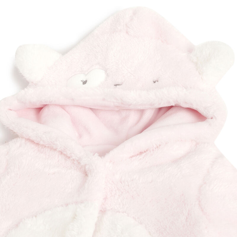 Girls Light Pink Solid Front Opening Babysuit image number 2